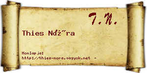 Thies Nóra névjegykártya